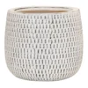 Indoor Honeycomb Textured Whitewashed Ceramic Pot, 6"