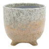 Indoor Ivory Footed Ceramic Pot, 7"