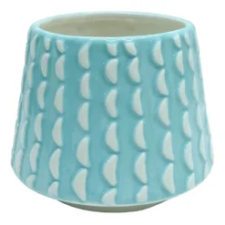 Indoor Light Blue Textured Ceramic Pot, 6"