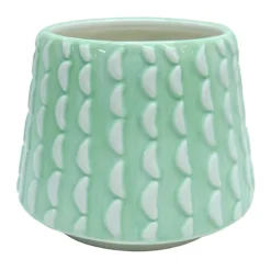 Indoor Light Green Textured Ceramic Pot, 6"