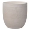 Indoor Lorelai White Etched Ceramic Planter, 7"