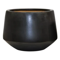 Indoor Matte Black Glazed Ceramic Pot, 7"