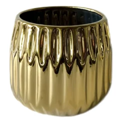 Indoor Modern Gold Ceramic Pot, 6"