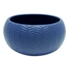 Indoor Navy Blue Herringbone Textured Bowl Planter, 3.3x7