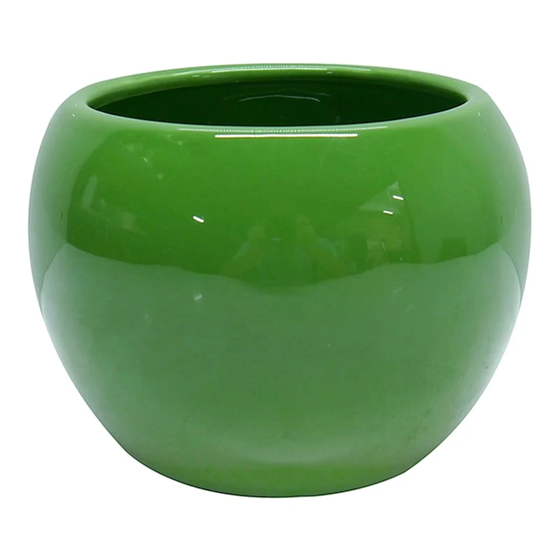 Indoor Smooth Dark Green Ceramic Pot, 4.5" 1 Indoor Smooth Dark Green Ceramic Pot, 4.5"