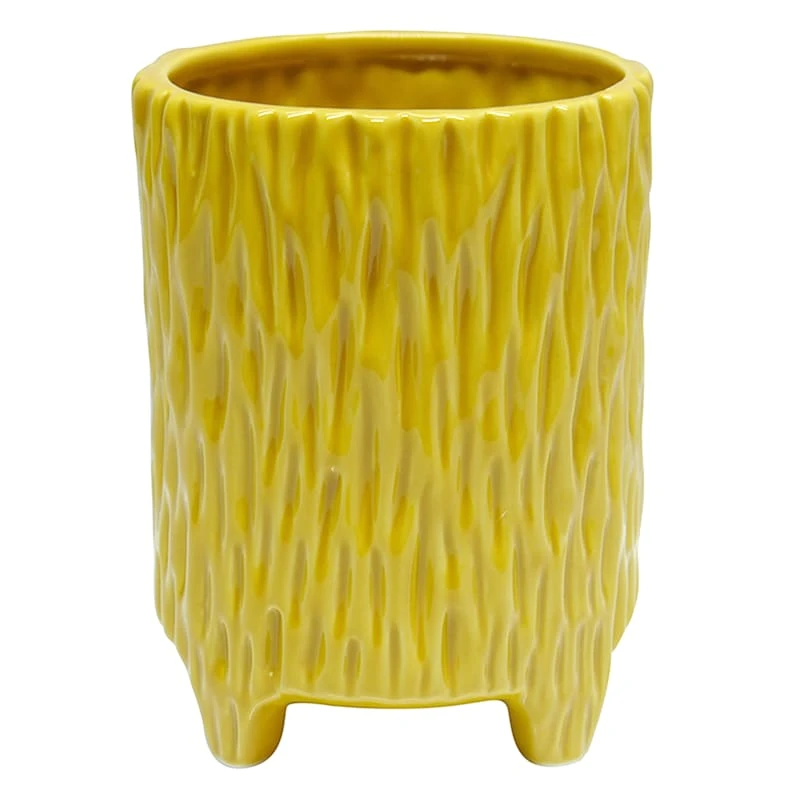 Indoor Tall Amber Ceramic Pedestal Planter, 6" 1 Indoor Tall Amber Ceramic Pedestal Planter, 6"