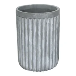 Indoor Tall Fluted Concrete Pot, Large