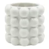 Indoor White Bubble Ceramic Pot, 6.7"