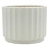 Indoor White Wave Cylinder Ceramic Pot, 9"