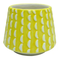 Indoor Yellow Textured Ceramic Pot, 6"