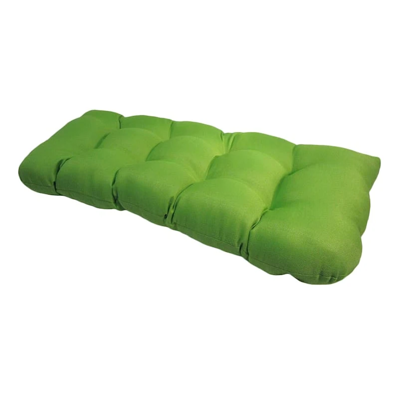 Kiwi Green Canvas Outdoor Wicker Settee Cushion 1 Kiwi Green Canvas Outdoor Wicker Settee Cushion
