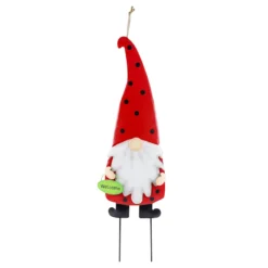 Ladybug Gnome Garden Stake, 31"