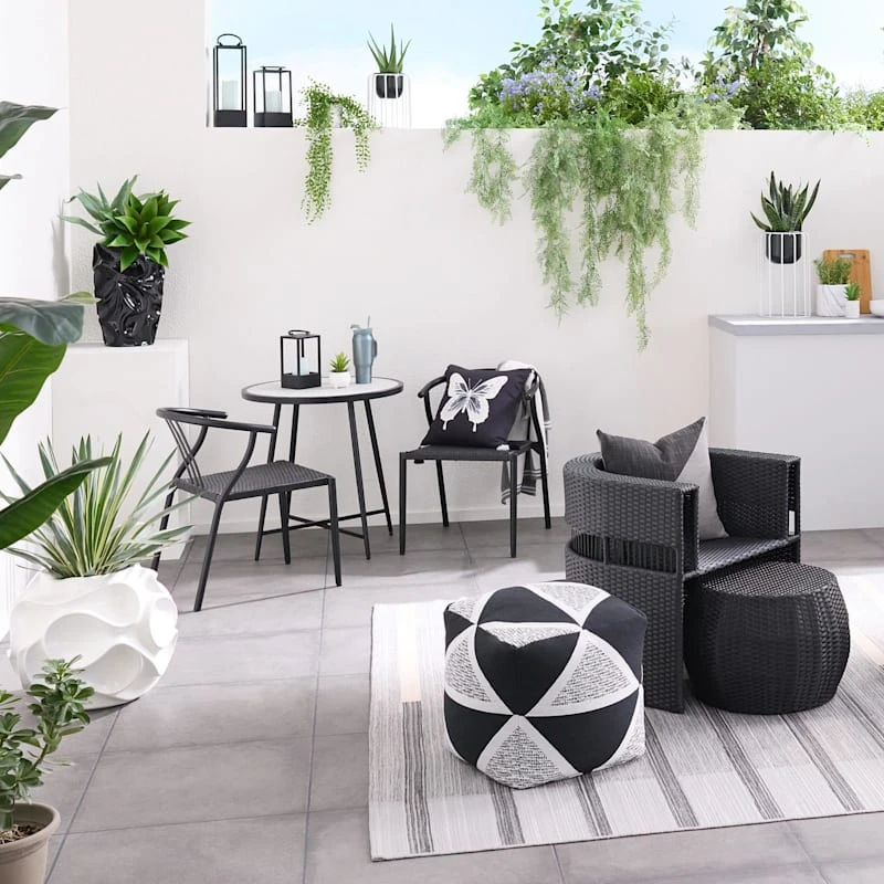 Laila Ali 2-Piece Sydney Outdoor Bistro Chairs, Black 4 Laila Ali 2-Piece Sydney Outdoor Bistro Chairs, Black - Image 4