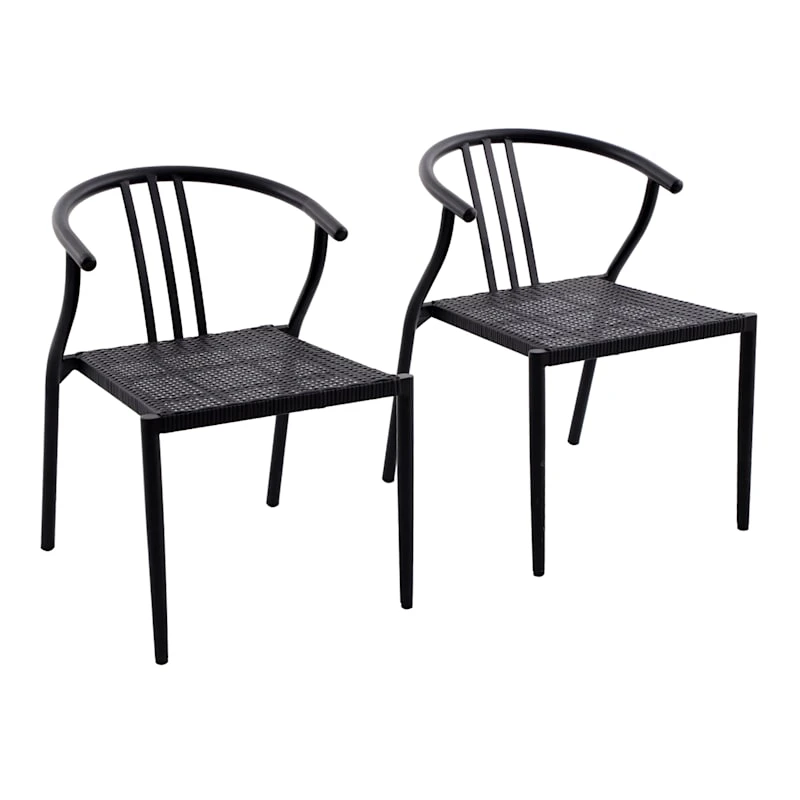 Laila Ali 2-Piece Sydney Outdoor Bistro Chairs, Black 1 Laila Ali 2-Piece Sydney Outdoor Bistro Chairs, Black