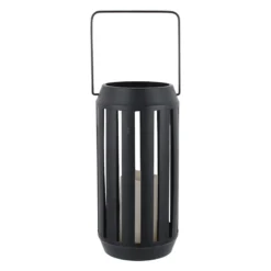 Laila Ali Black Metal Outdoor Lantern, 13"