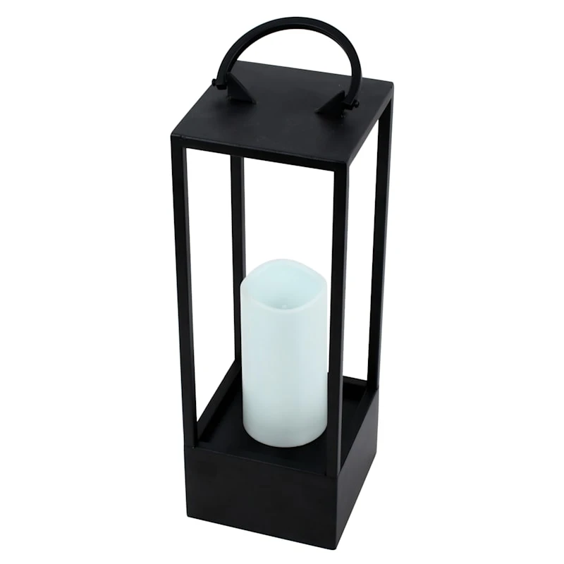 Laila Ali Black Metal Outdoor Lantern, 16" 2 Laila Ali Black Metal Outdoor Lantern, 16" - Image 2