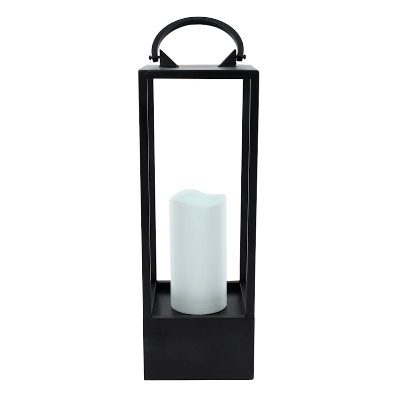 Laila Ali Black Metal Outdoor Lantern, 16" 1 Laila Ali Black Metal Outdoor Lantern, 16"