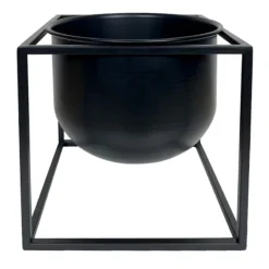 Laila Ali Black Metal Planter Stand, Medium