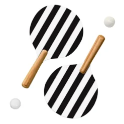 Laila Ali Black & White Striped Beach Paddle Ball