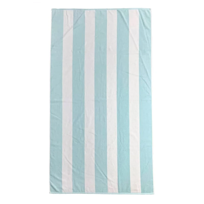 Laila Ali Blue Cabana Striped Beach Towel, 34x62 1 Laila Ali Blue Cabana Striped Beach Towel, 34x62