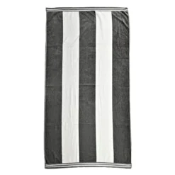 Laila Ali Grey Cabana Striped Beach Towel, 34x62
