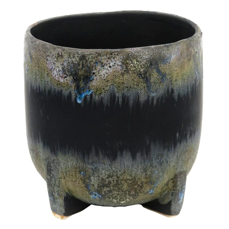 Laila Ali Indoor Sydney Striped Ceramic Pot, 6" 1 Laila Ali Indoor Sydney Striped Ceramic Pot, 6"