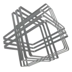 Laila Ali Silver Metal Wire Cube Decor, 9"