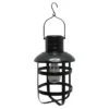 LED Black Metal Farmhouse Solar Lantern