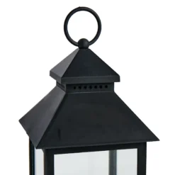 LED Candle Weatherproof Black Lantern With Timer, 12" -Outdoor Corner Shop led candle weatherproof black lantern with timer 12 2