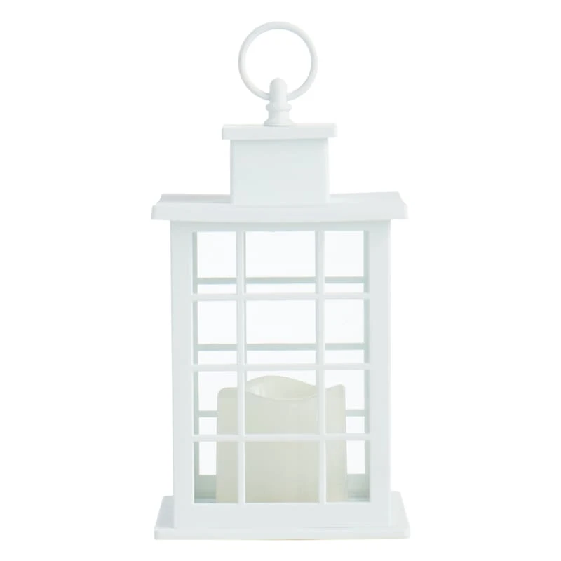 LED Candle Weatherproof White Lantern With Timer, 10" 2 LED Candle Weatherproof White Lantern With Timer, 10" - Image 2