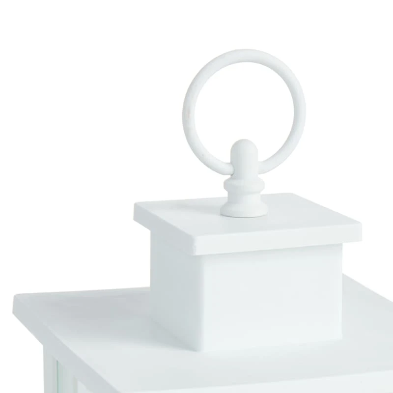 LED Candle Weatherproof White Lantern With Timer, 10" 3 LED Candle Weatherproof White Lantern With Timer, 10" - Image 3