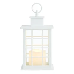 LED Candle Weatherproof White Lantern With Timer, 10" 9 LED Candle Weatherproof White Lantern With Timer, 10" -Outdoor Corner Shop led candle weatherproof white lantern with timer 10 4