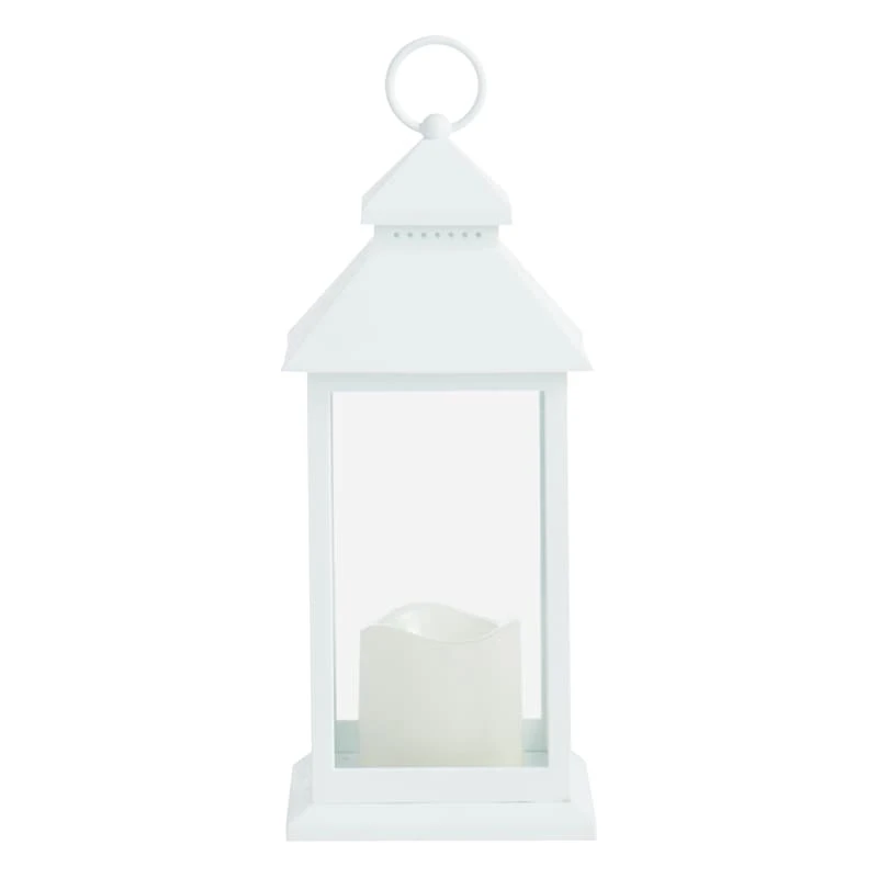 LED Candle Weatherproof White Lantern With Timer, 12" 2 LED Candle Weatherproof White Lantern With Timer, 12" - Image 2