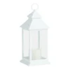 LED Candle Weatherproof White Lantern With Timer, 12"
