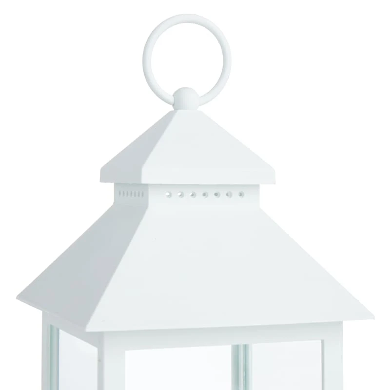 LED Candle Weatherproof White Lantern With Timer, 12" 3 LED Candle Weatherproof White Lantern With Timer, 12" - Image 3
