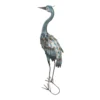 LED Metal Crane Garden Statue With Timer, 36.8"