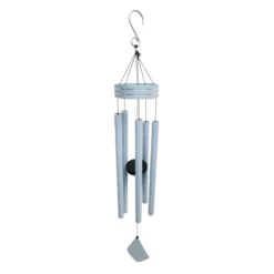 Light Blue Metal & Wood Wind Chime, 31"