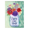 Mason Jar And Wildflowers Garden Flag