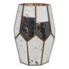 Mercury Glass Multi-Faceted Tabletop Lantern, 9.8"