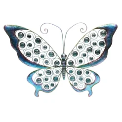 Metal Beaded Butterfly Outdoor Wall Decor, 27"