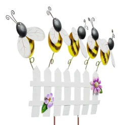 Metal Bee Yard Stake, 24" -Outdoor Corner Shop metal bee yard stake 24 3