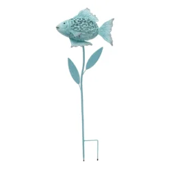 Metal Fish Garden Stake Blue, 41"