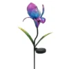 Metal Glass Flower Stake & Solar Light Purple, 36"