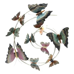 Metal Swirl Butterflies Outdoor Wall Decor