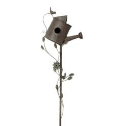 Metal Watering Can Birdhouse Garden Stake