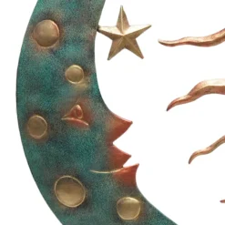 Moon & Sun Face Outdoor Wall Decor, 24" -Outdoor Corner Shop moon sun face outdoor wall decor 24 2