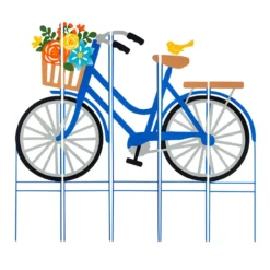 Multi-Panel Bicycle Garden Stake, 37.8"