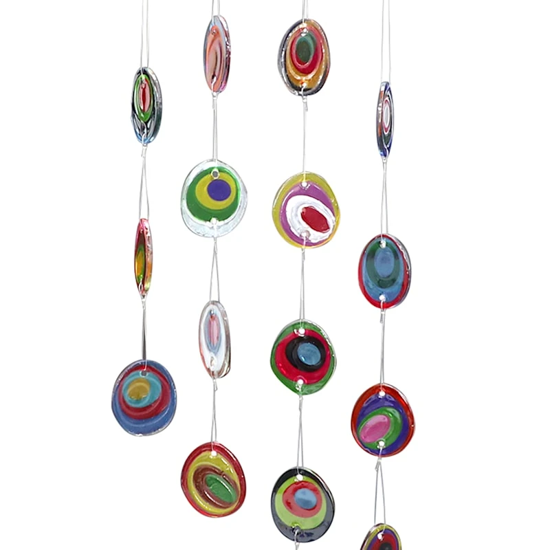 Multi-Round Glass Wind Chime, 26" 2 Multi-Round Glass Wind Chime, 26" - Image 2