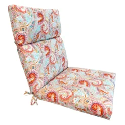 Multicolor Paisley Outdoor Hinged Chair Cushion