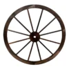 Natural Brown Wooden Wagon Wheel Outdoor Wall Decor, 24"